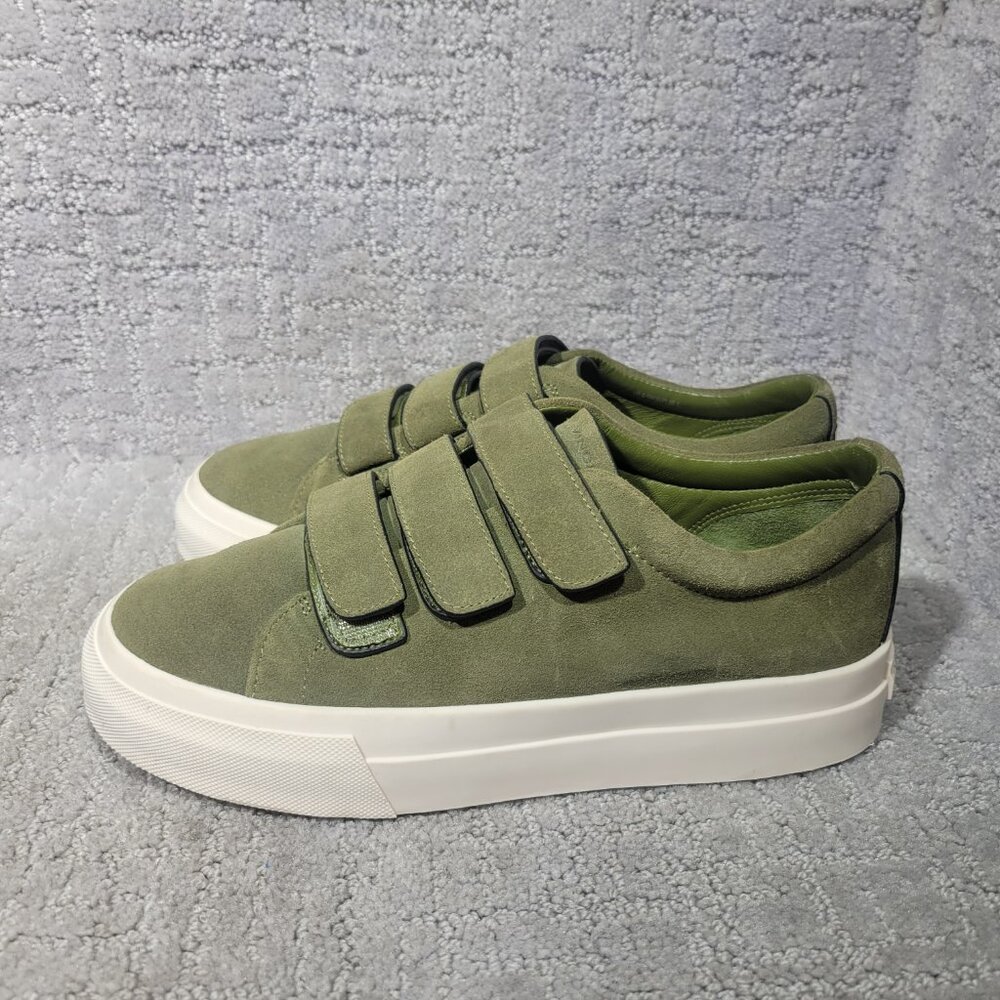 Vince Sunnyside Women's Size 6.5 Fern Green Suede Multi Strap Fashion Sneakers